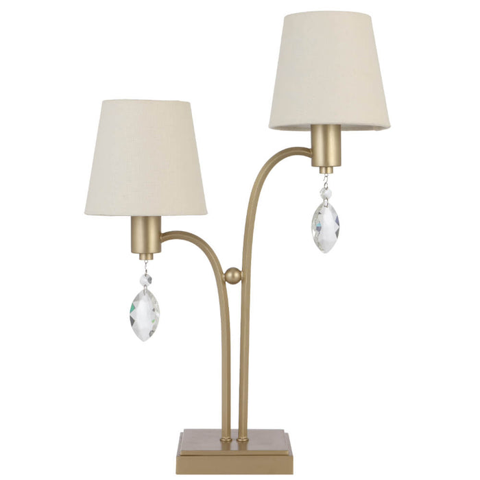 MALVERN: Vintage-style 2 Light Table Lamp