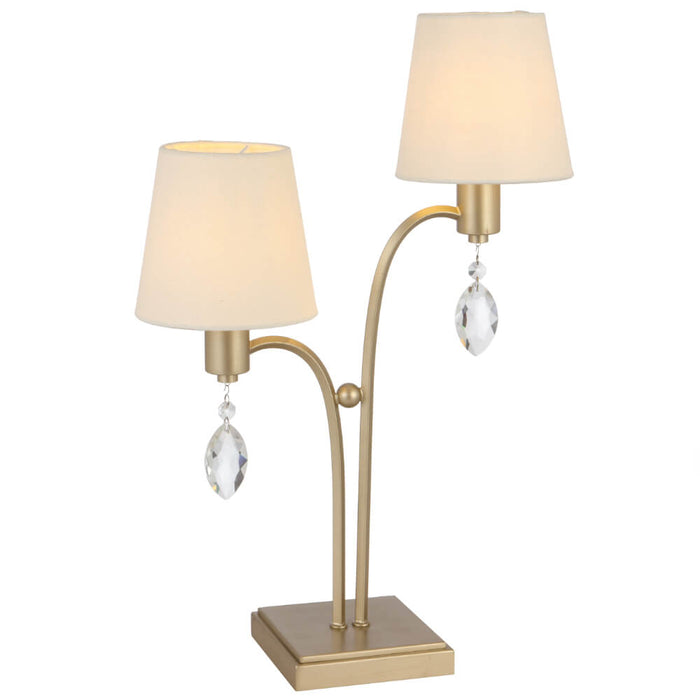 MALVERN: Vintage-style 2 Light Table Lamp