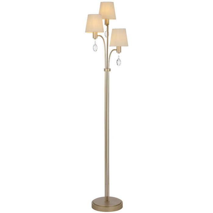 MALVERN: 3 Light Antique Silver Vintage-style Floor Lamp