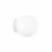 Ideal Lux MAPA BIANCO: 15cm Round White Indoor Wall Light with Glass Diffuser
