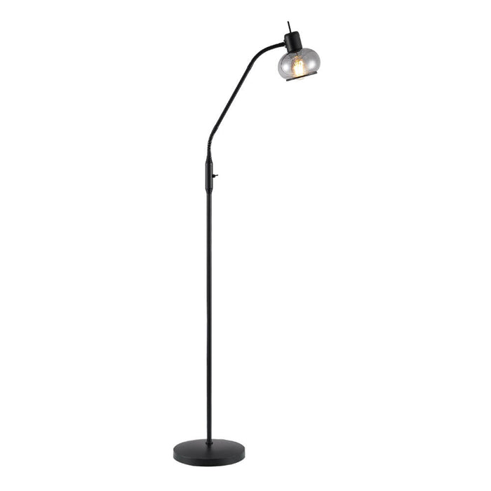 MARBELL: Elegant Floor Lamp with Glass Shade (Available in Antique Brass & Black)