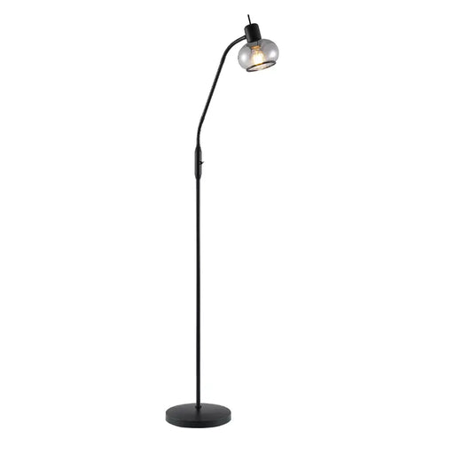 Telbix MARBELL: Elegant Floor Lamp with Glass Shade (Available in Antique Brass & Black)