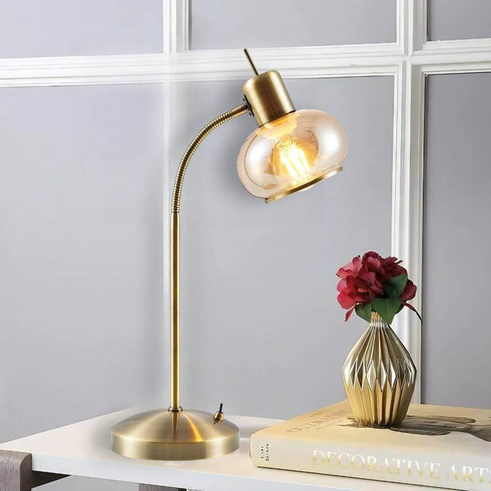 MARBELL: Elegant Glass Table Lamp (Available in Antique Brass & Black)