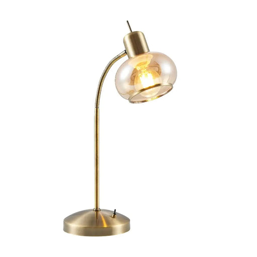 Telbix MARBELL: Elegant Glass Table Lamp (Available in Antique Brass & Black)