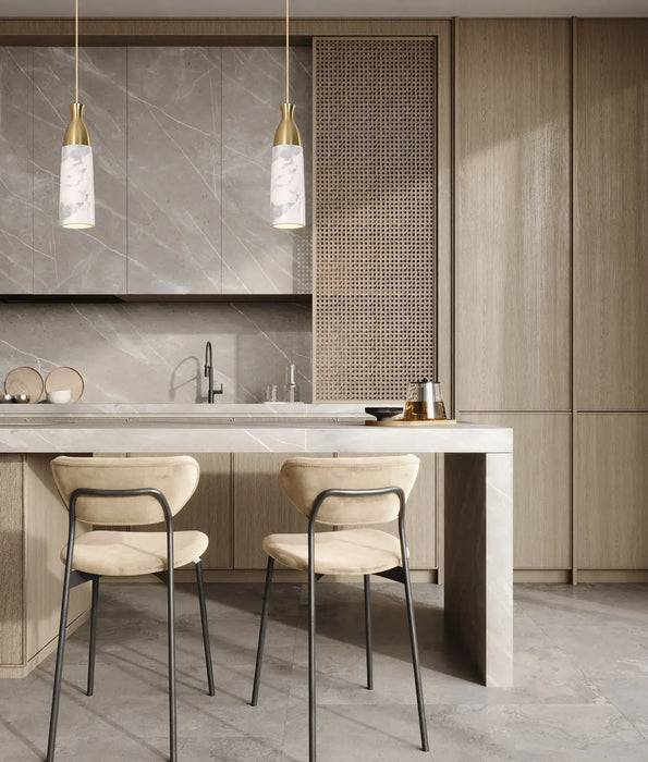 MARMOL: Marble Cylinder Interior Pendant Lights (Available in Brown, Grey, Green & White Marble)