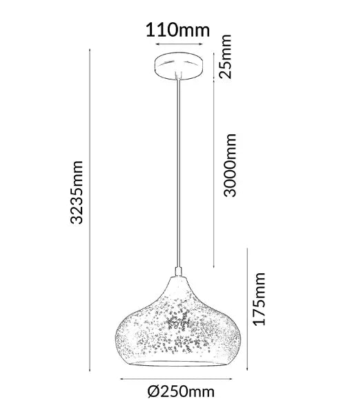 MARRAKESH: Champagne Glass Shaped Interior Pendant Light (Available in Black & White)
