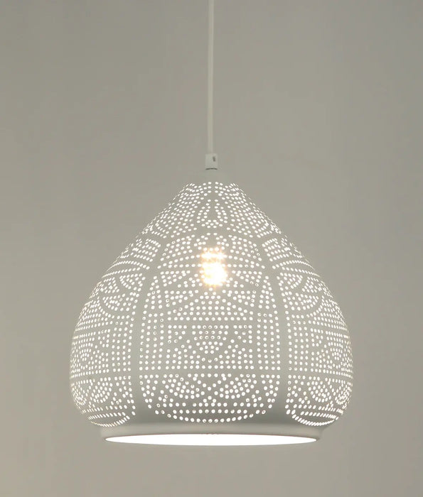 MARRAKESH: Ellipse Shaped Bohemian Pendant with Gold Interior (Available in Black & White)