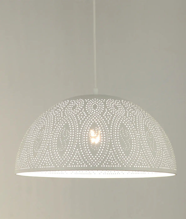 MARRAKESH: Dome Shaped Bohemian Pendant with Gold Interior (Available in Black & White)