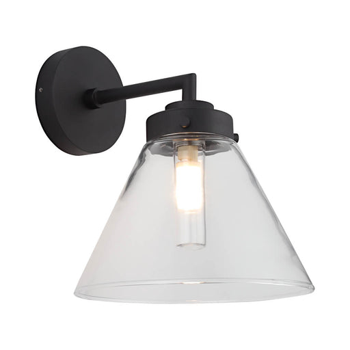 Cougar MATISSE: 1 Light IP44 Wall Light with Clear Glass Diffuser (Available in Black, Gold & Polished Nickel)