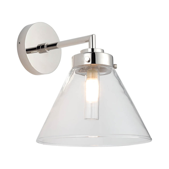 MATISSE: 1 Light IP44 Wall Light with Clear Glass Diffuser (Available in Black, Gold & Polished Nickel)