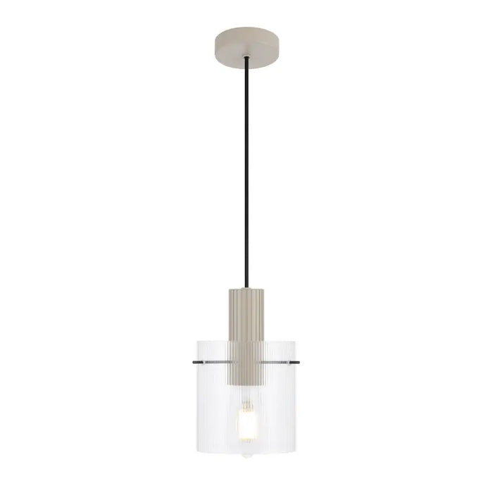 Telbix MIKA: 1 Light Glass Shade Drum Pendant Light (Available in 14cm & 18cm)