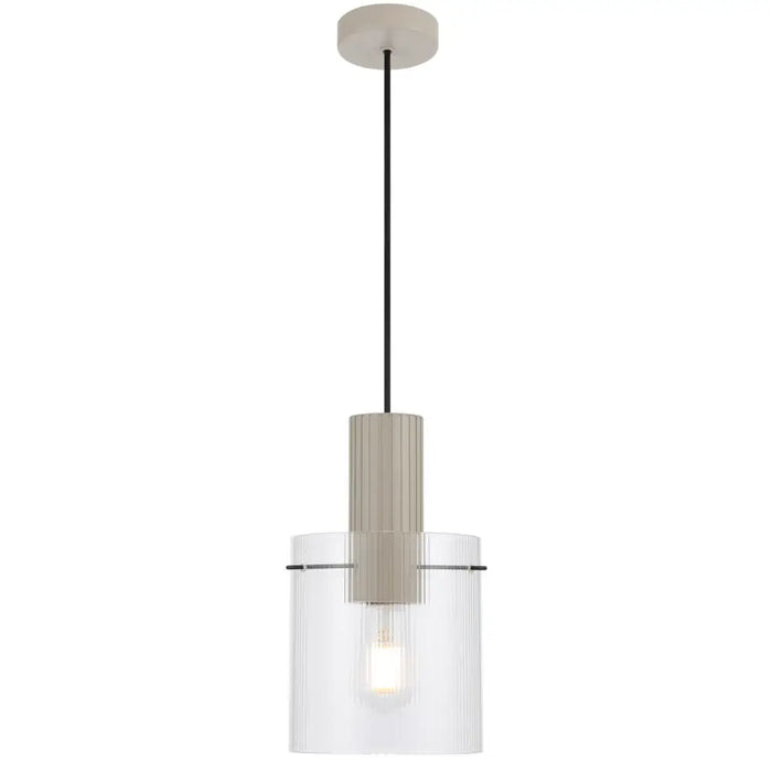 MIKA: 1 Light Glass Shade Drum Pendant Light (Available in 14cm & 18cm)