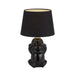 Telbix MISARU: Ceramic Decorative Table Lamp with Fabric Shade (Avail in Black, Blue, Gold Black, Pink & White)