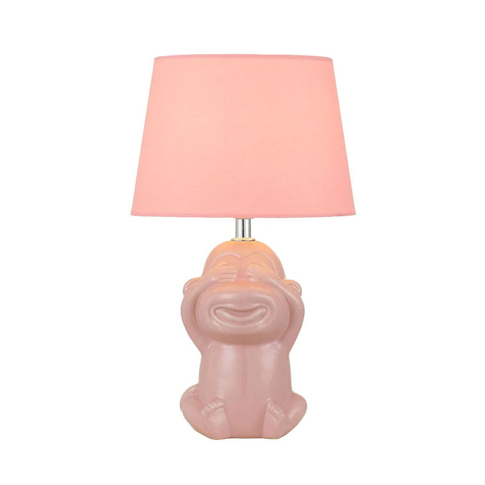 MISARU: Ceramic Decorative Table Lamp with Fabric Shade (Avail in Black, Blue, Gold Black, Pink & White)