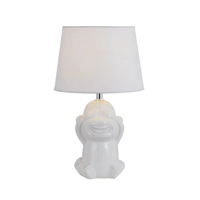 MISARU: Ceramic Decorative Table Lamp with Fabric Shade (Avail in Black, Blue, Gold Black, Pink & White)