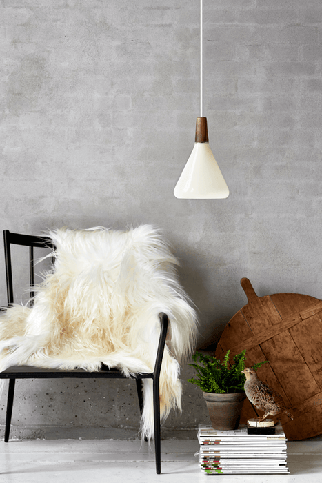 NORI 18cm Metal Pendant Light (avail in Black, White, Copper, Smoked, Brushed Steel & Opal Glass)