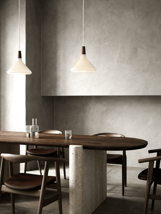 NORI 27cm Metal Pendant Light (avail in Black, White, Copper, Brushed Steel, Smoked Glass & Opal Glass)