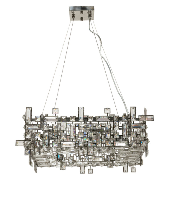 MONTECARLO - 12L Square Chrome Crystal Pendant 240V E14