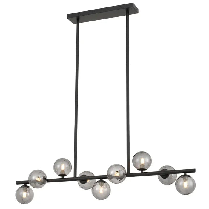 Telbix MORAN: 9 Lights Pendant with Glass Shade (avail in Black Opal, Antique Gold & Black Smoke)