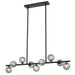 Telbix MORAN: 9 Lights Pendant with Glass Shade (avail in Black Opal, Antique Gold & Black Smoke)