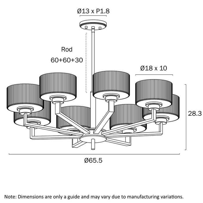 MORENO II: Glass Pendant Light (Available in Black, Antique Gold, and Antique Silver | 3 Light, 5 Light and 8 Light)