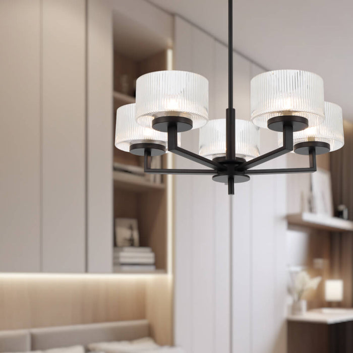 MORENO: Glass Pendant Light (Available in Black, Antique Gold, and Antique Silver | 3 Light, 5 Light and 8 Light)