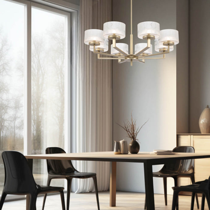 MORENO: Glass Pendant Light (Available in Black, Antique Gold, and Antique Silver | 3 Light, 5 Light and 8 Light)