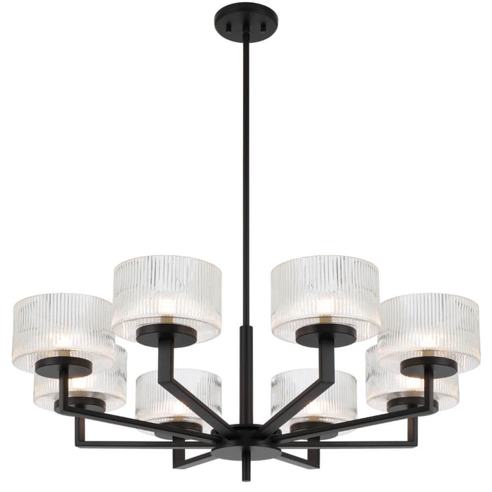 MORENO: Glass Pendant Light (Available in Black, Antique Gold, and Antique Silver | 3 Light, 5 Light and 8 Light)