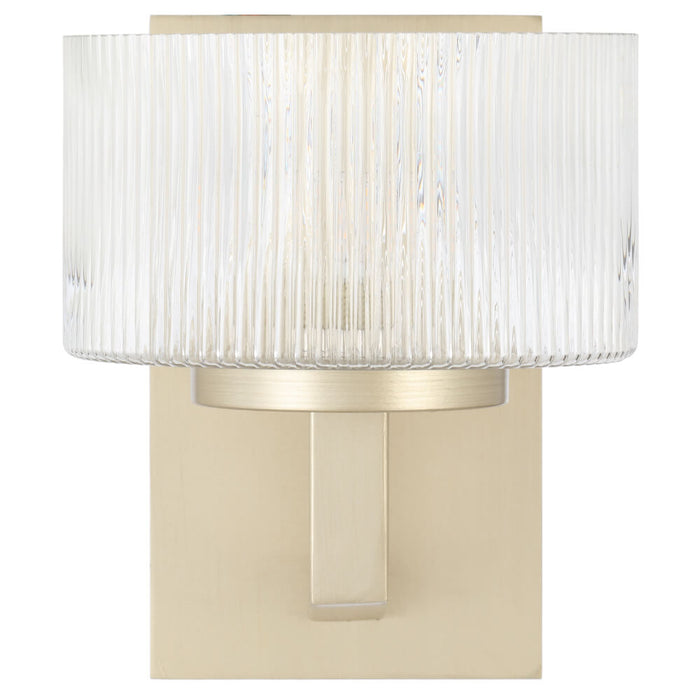 MORENO: Modern Wall Light with Ribbed Glass Shades (available in Antique Gold, Black & Antique Silver)