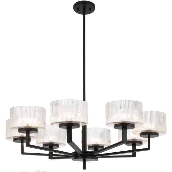 MORENO: Glass Pendant Light (Available in Black, Antique Gold, and Antique Silver | 3 Light, 5 Light and 8 Light)