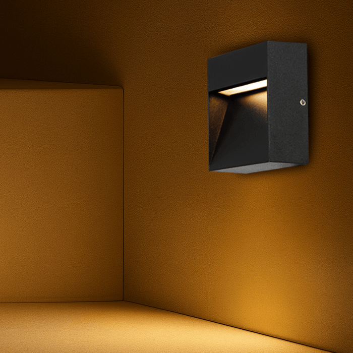 MUSAN: Black Exterior Step LED Wall Light (Available in Square & Round)