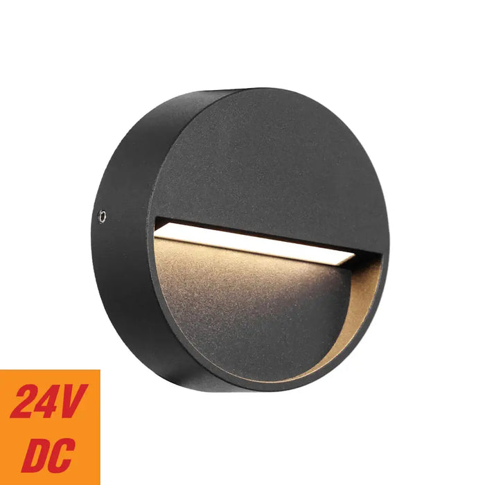 MUSAN: Black Exterior Step LED Wall Light (Available in Square & Round)