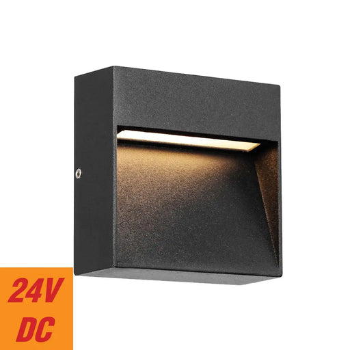 Telbix MUSAN: Black Exterior Step LED Wall Light (Available in Square & Round)