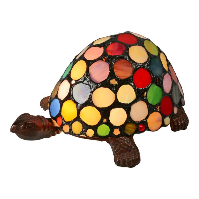 G&G Bros Multi Colour Tortoise Tiffany Leadlight Table Lamp