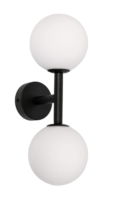 MIAMI A2: 2 Light Round Glass Wall Light (Available in Gold Opal, Gold Amber, Black Opal, Black Smoke & White Opal)