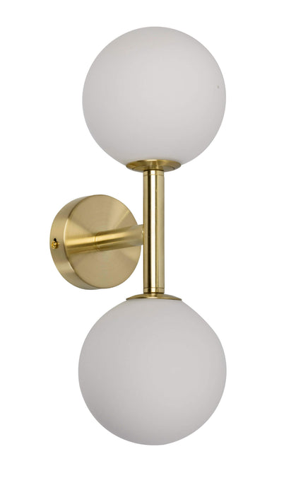 MIAMI A2: 2 Light Round Glass Wall Light (Available in Gold Opal, Gold Amber, Black Opal, Black Smoke & White Opal)