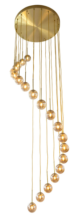 MIAMI-20L: 20 Light Glass Bubble Pendant Light (Available in Gold Opal, Gold Amber, Black Opal, Black Smoke & White Opal)