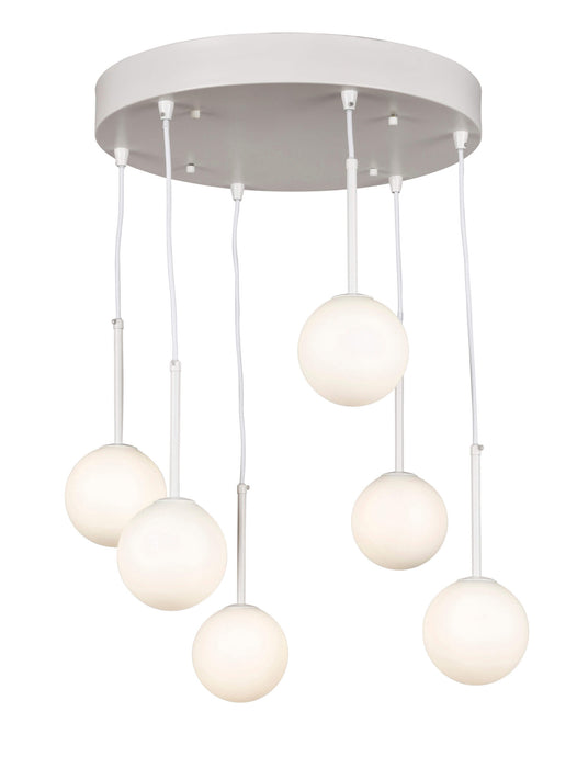 Fiorentino MIAMI-6L: 6 Light Glass Bubble Pendant Light (Available in Gold Opal, Gold Amber, Black Opal, Black Smoke & White Opal)