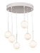 Fiorentino MIAMI-6L: 6 Light Glass Bubble Pendant Light (Available in Gold Opal, Gold Amber, Black Opal, Black Smoke & White Opal)