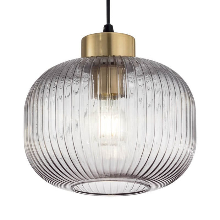 MINT: Ribbed Glass Shade Pendant Light (Avail in Mint Green & Smoke, 3 Sizes)