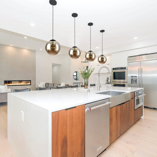 MIRROR - Smokey Glass Sphere Pendant Light