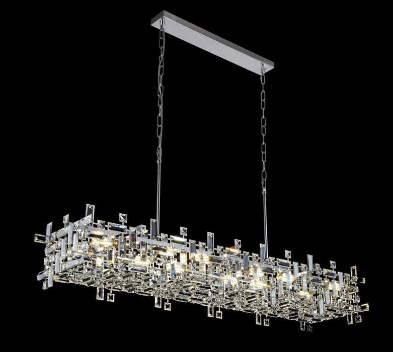 MONTECARLO: 12 Light Chrome Crystal Linear Pendant Light