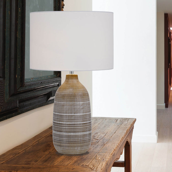 NASTRO: Boho Natural Brown Ceramic Base Table Lamp