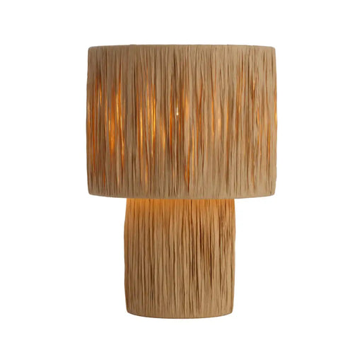 Telbix NATIVA: Table Lamp with Natural Rafia Covered Base and Shade (Available in Black, Natural & White | Small & Large)