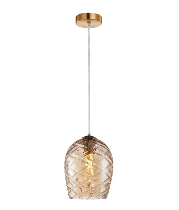 NETA: Interior Wine Glass Shade Segmented Pendant Lights (Available in Smoke, Amber, Coffee, Blue & Purple)