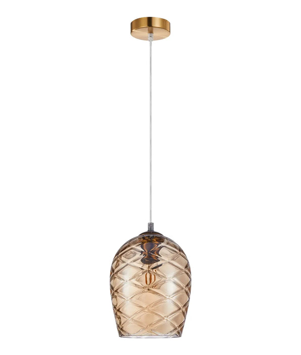 NETA: Interior Wine Glass Shade Segmented Pendant Lights (Available in Smoke, Amber, Coffee, Blue & Purple)