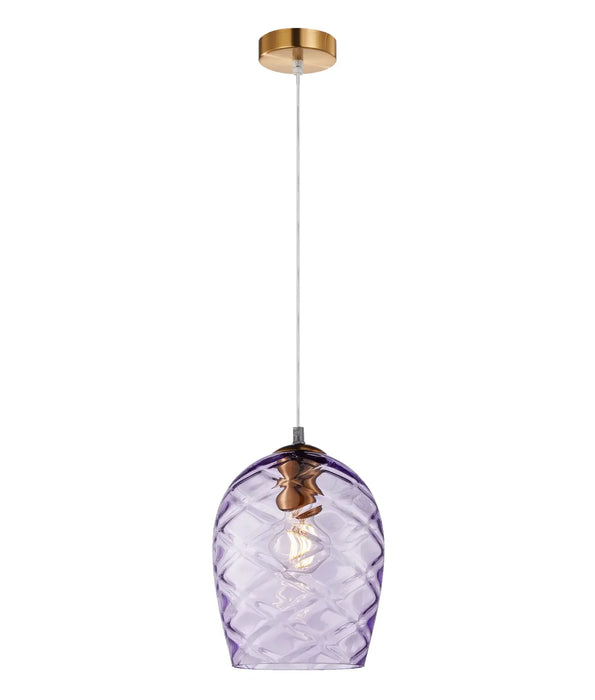 NETA: Interior Wine Glass Shade Segmented Pendant Lights (Available in Smoke, Amber, Coffee, Blue & Purple)