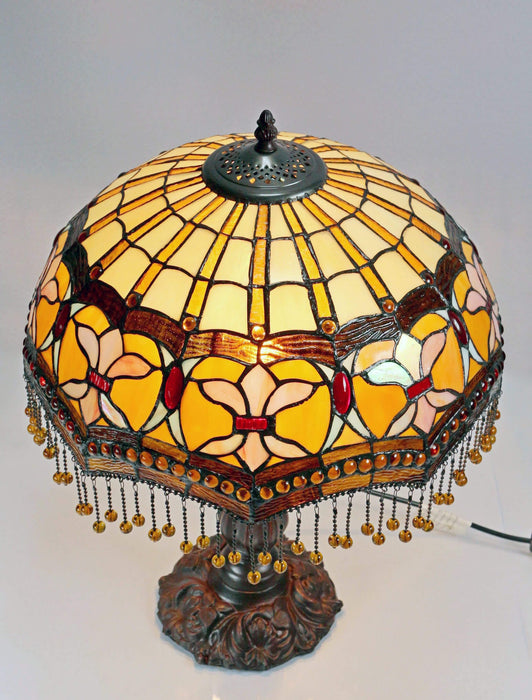 MADONNA: Beaded Large Leadlight Table Lamp