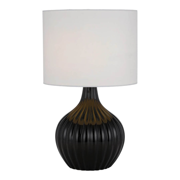 Telbix NORD: Ceramic Table Lamp with Fabric Shade (Avail in Black, Blue & Cream)