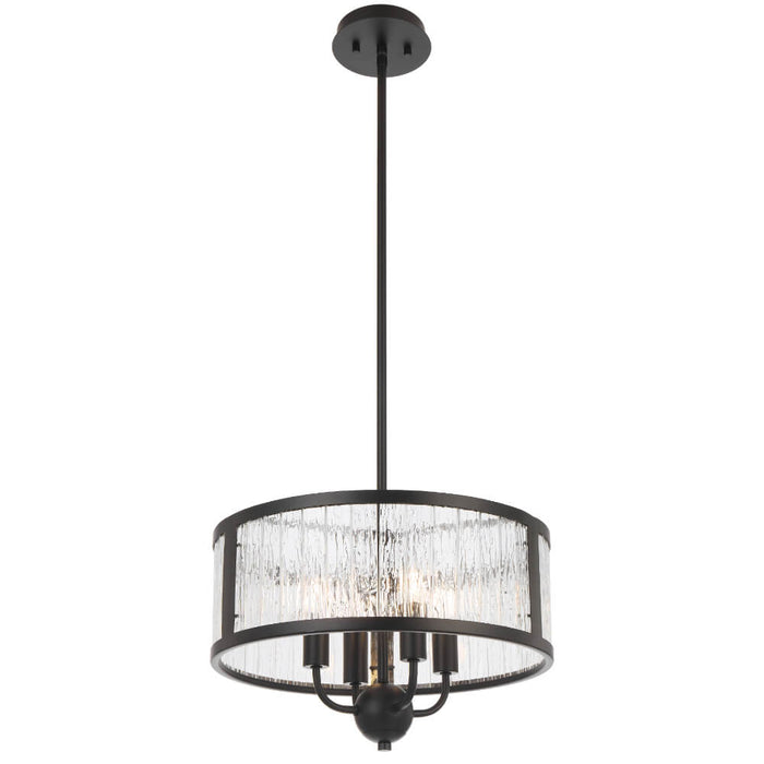 NOREL: 6 Light Drum Pendant Light (Available in Black, Nickel & Antique Gold, 4 & 6 Light)